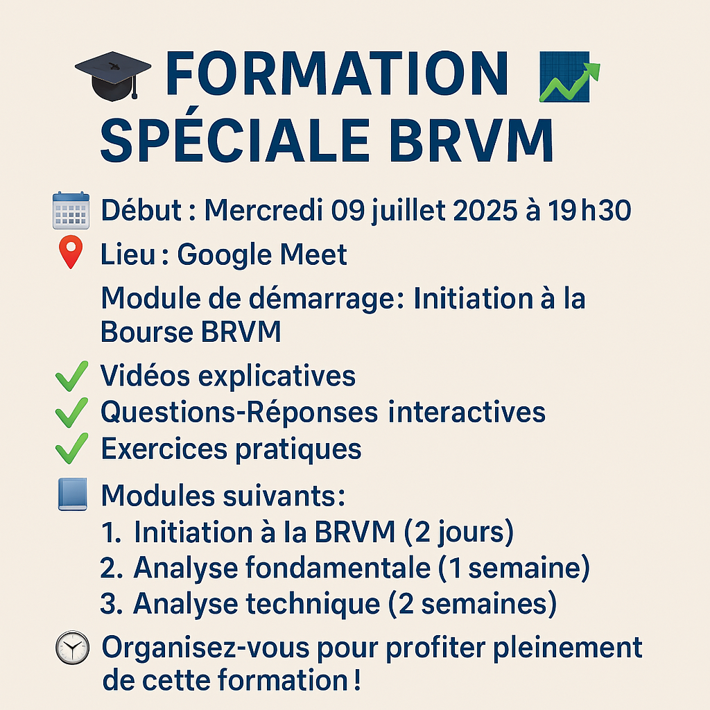 FORMATION EN BOURSE BRVM